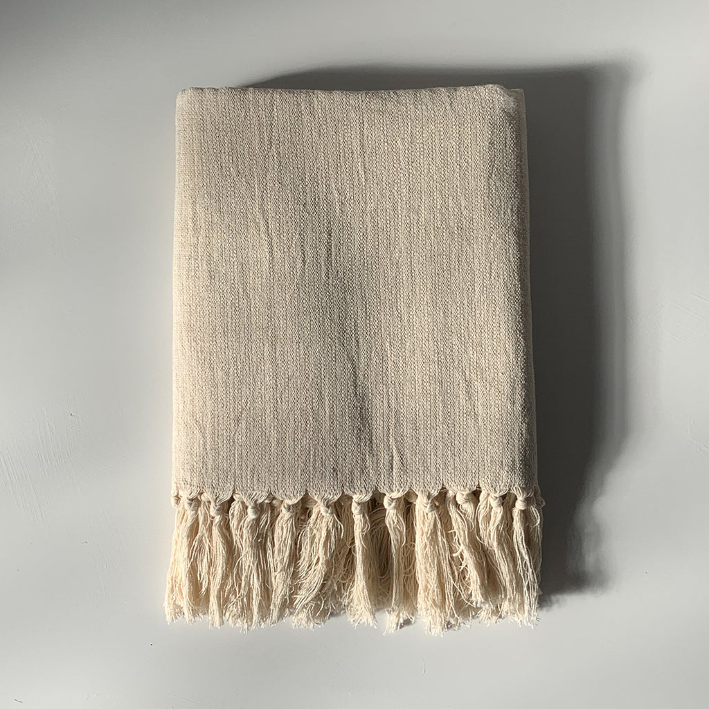 Raw Linen Peştemal Towel - Natural