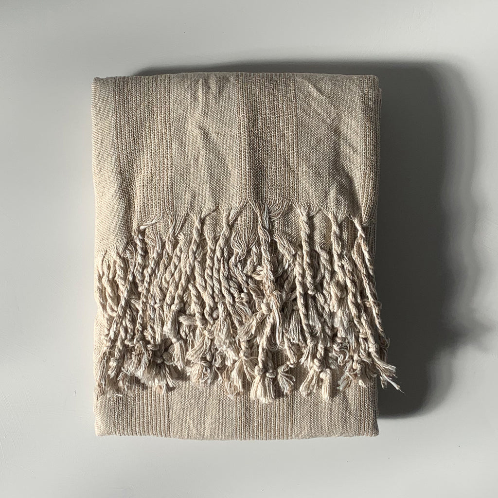 Raw Linen Peştemal Towel - Stripe