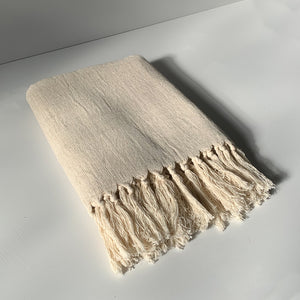 Raw Linen Peştemal Towel - Natural